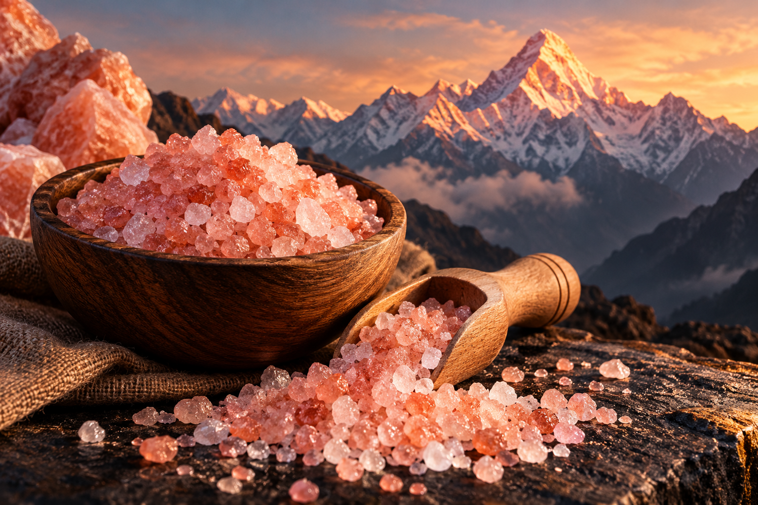 Himalayan pink salt crystals